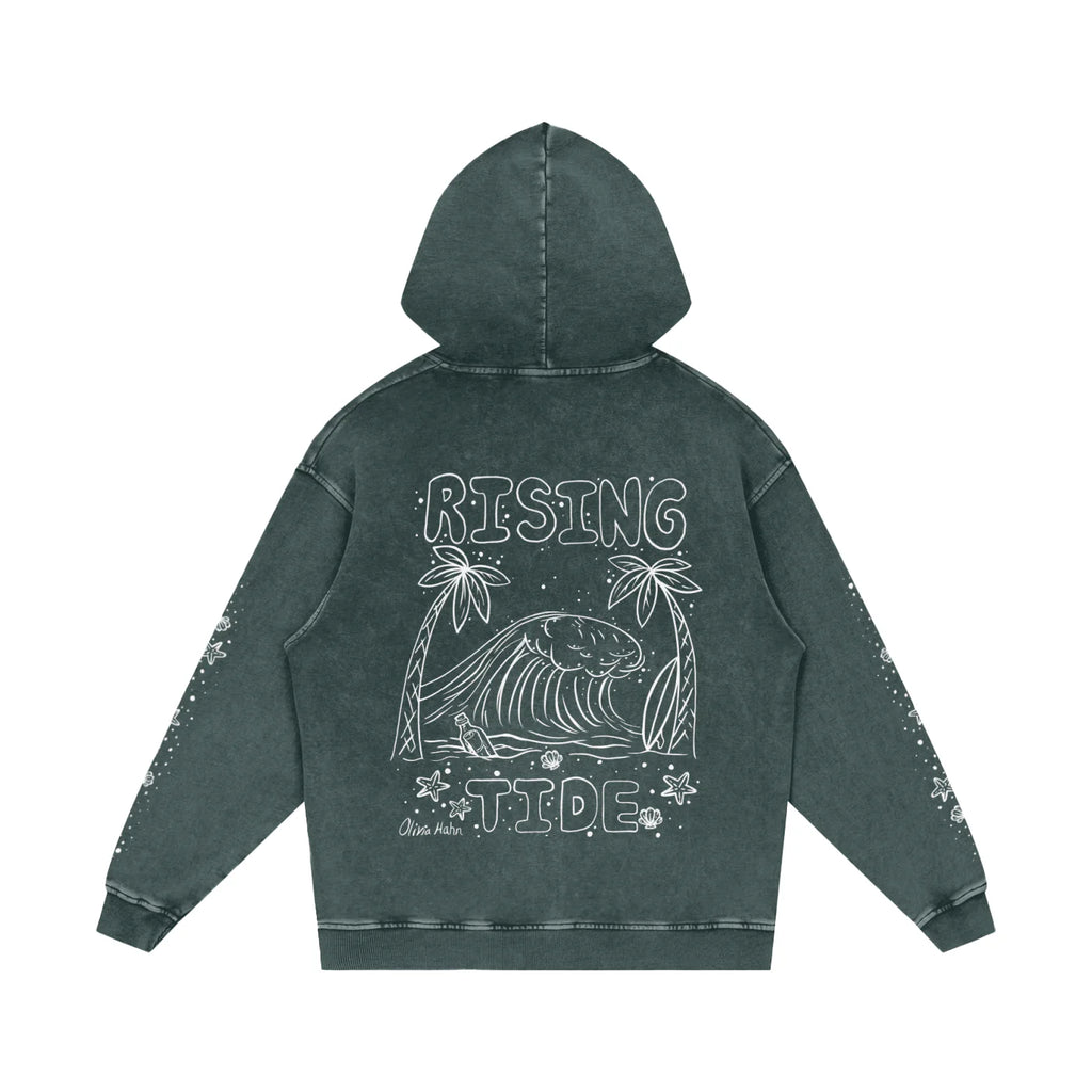 Snow Washed Loose Cotton Hoodie