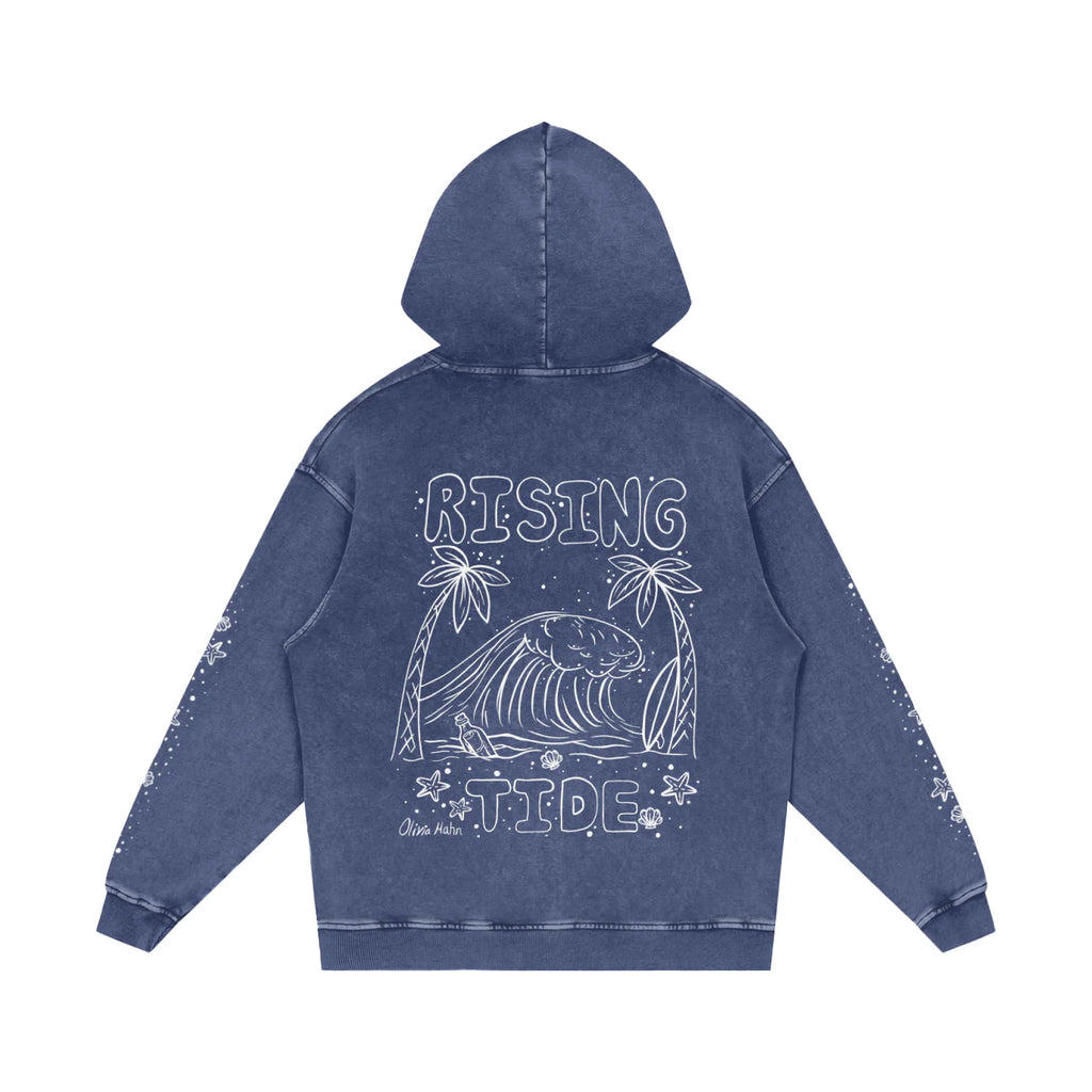 Snow Washed Loose Cotton Hoodie